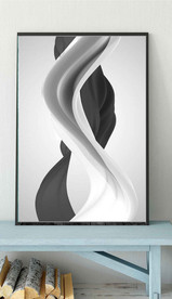 现代北欧风简约黑白几何装饰画