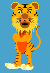 卡通顽皮虎 老虎 虎虎