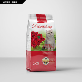 宠物粮包装 猫粮包装 玫瑰猫粮