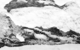 现代北欧水墨山大理石拼花背景墙