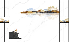 护墙板金山麋鹿大理石纹背景墙