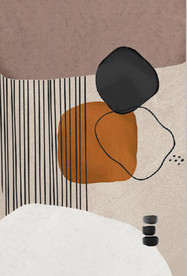 北欧抽象几何油画玄关装饰画