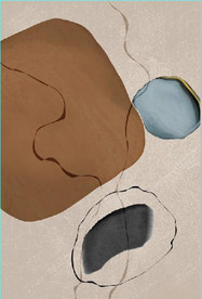 北欧抽象几何油画玄关装饰画