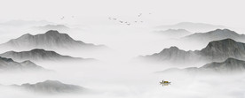 巨幅水墨山水画