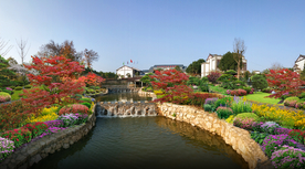 溪流花境景观设计效果图