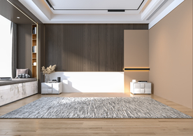 现代轻奢卧室背景墙3D场景空景