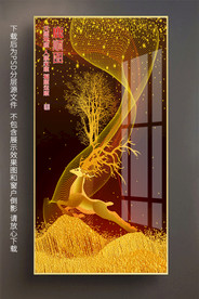 梅花鹿玄关装饰画