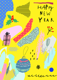 黄底卡通字母涂鸭