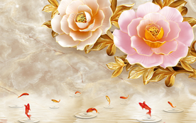 锦鲤花开富贵