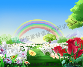 美丽春天野外花园 花田