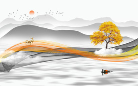 新中式电视背景墙