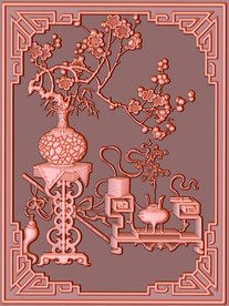 花开平安铜雕玄关