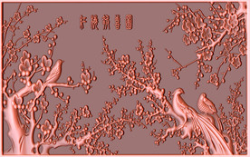 梅花喜上眉梢铜雕背景墙