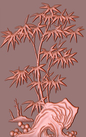 竹报平安浮雕玄关