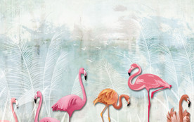 火烈鸟现代装饰画 TIF分层