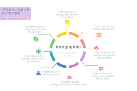 商务PPT八个分项圆形信息图表