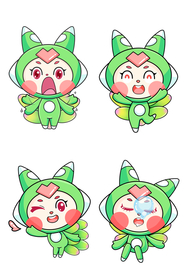 可爱小兔四个表情动态图