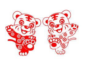 剪纸老虎