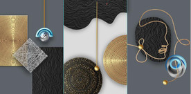 轻奢现代抽象几何装饰无框画