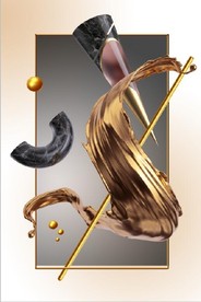 晶瓷现代抽象几何油画玄关装饰画