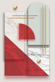 现代北欧风抽象立体几何装饰画