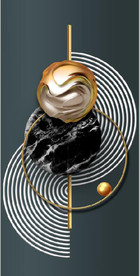 晶瓷现代抽象几何雕塑玄关装饰画