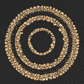 晶瓷现代金色转运鹅卵石装饰画