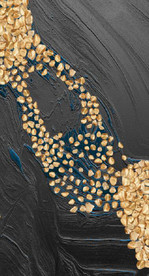 晶瓷现代金色转运鹅卵石装饰画