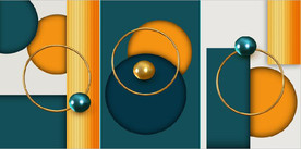 现代抽象立体几何装饰无框画