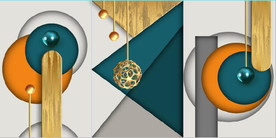 现代抽象立体几何装饰无框画