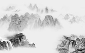 高档山水电视背景 文件分层画