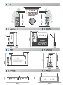 原创中式徽派售楼部景区VI导视
