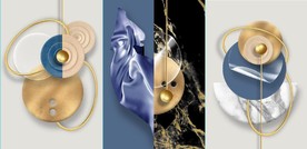 晶瓷现代风抽象立体几何装饰画