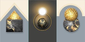 现代晶瓷抽象光影几何装饰画