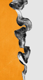 现代抽象爱马仕水墨飘带装饰画