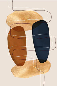 侘寂风现代抽象油画玄关装饰画