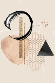 侘寂风现代抽象油画玄关装饰画