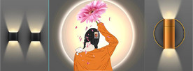 现代晶瓷光影抽象美女装饰画