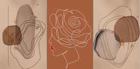 侘寂风抽象几何美女装饰无框画