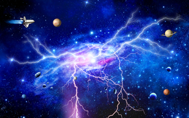 闪电星空