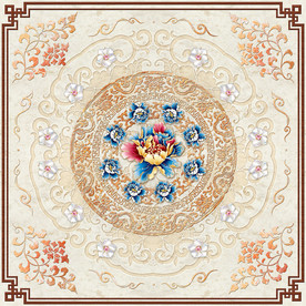 复古花纹新中式吊顶