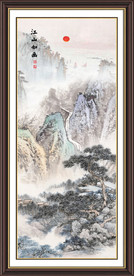 竖幅山水画