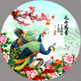 国画孔雀