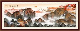 五岳独尊鸿运当头巨幅高清装饰画