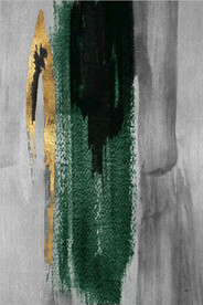 现代抽象金色水墨油画玄关装饰画