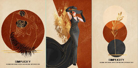 现代北欧风抽象美女植物装饰画