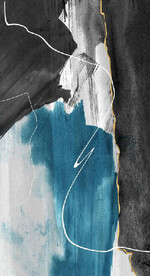 现代抽象金色水墨油画玄关装饰画