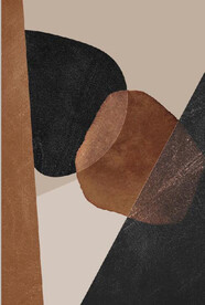 侘寂风抽象水墨油画玄关装饰画