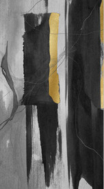 侘寂风抽象金色水墨油画玄关装饰