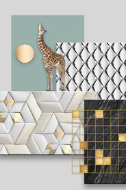 现代3D抽象几何长颈玄关装饰画